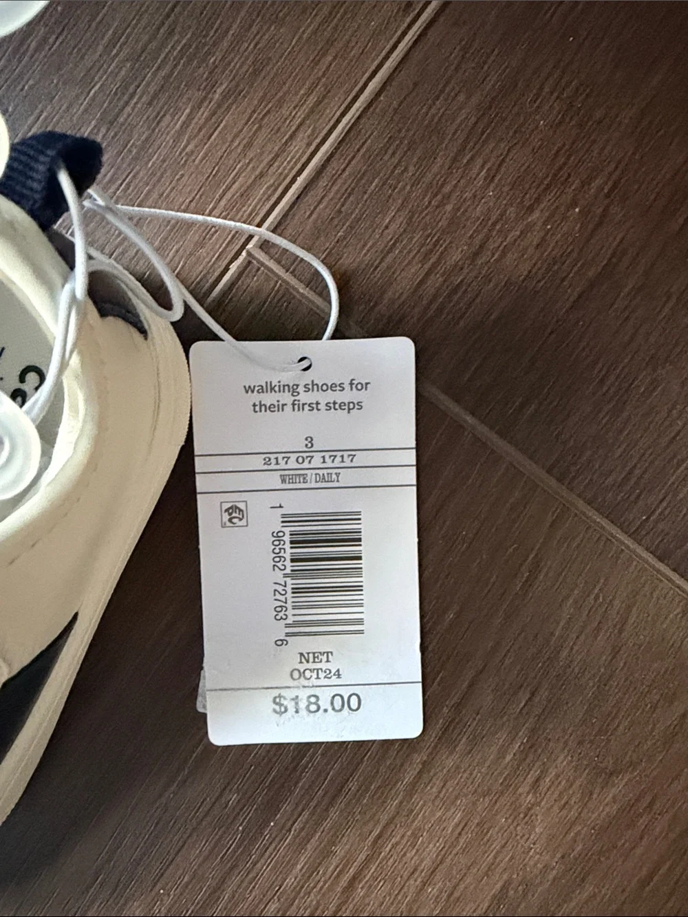 Carter's Cream Toddler Sneakers with Navy Detail